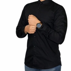 Kemeja Pria Polos Lengan Panjang Baju Kemeja Fomal Cowok Exclusive Hitam