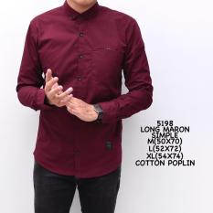 Kemeja Pria Polos Slimfit Basic Panjang maron
