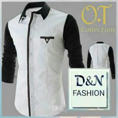Kemeja Pria Putih Combi Warna Hitam N355 Executive White