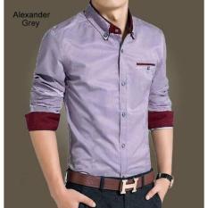 Kemeja Slim Fit Alexander Grey - Enmnum