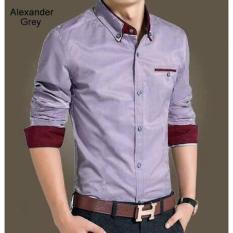 Kemeja Slim Fit Alexander Grey - Hot Items