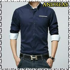 Kemeja Slim Fit Andreas Navy