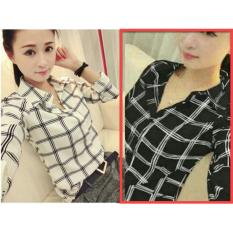 Kemeja Wanita Kotak lengan Panjang Yami / Hem Wanita / Tunik Wanita Polos Formal kasual santai (miyu takko) NR - Hitam