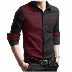 Kemeja Welly Maroon Combi Black - PF