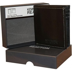 Kenneth Cole Reaction Mens Genuine Leather Passcase Wallet With Gift Box - Black - intl