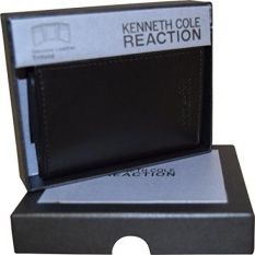 Kenneth Cole Reaction Mens Genuine Leather Trifold Wallet With Gift Box-Black - intl