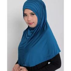 Kerudung Instan Casual Wanita Muslim Leila Pirus Solid Swarovski By Zoya
