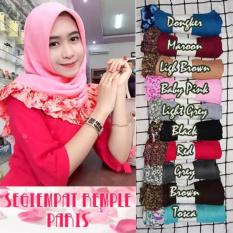 Kerudung Jilbab Segi Empat Paris Rempel Remple Bunga