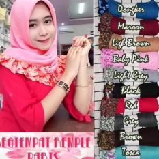 Kerudung Jilbab Segi Empat Paris Rempel Remple Bunga