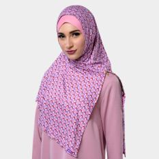 Kerudung Mezora - Bergo Lummy motif Pink-Ungu