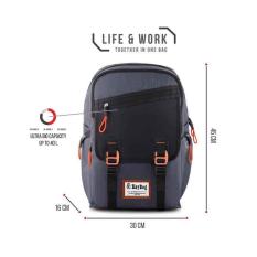 Key Bag Tas Ransel Korea Style 1004-18 Inchi - Grey Original