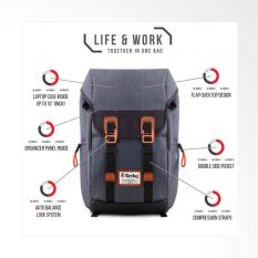 Key Bag Tas Ransel Korea Style 1005-18 Inchi - Grey Original