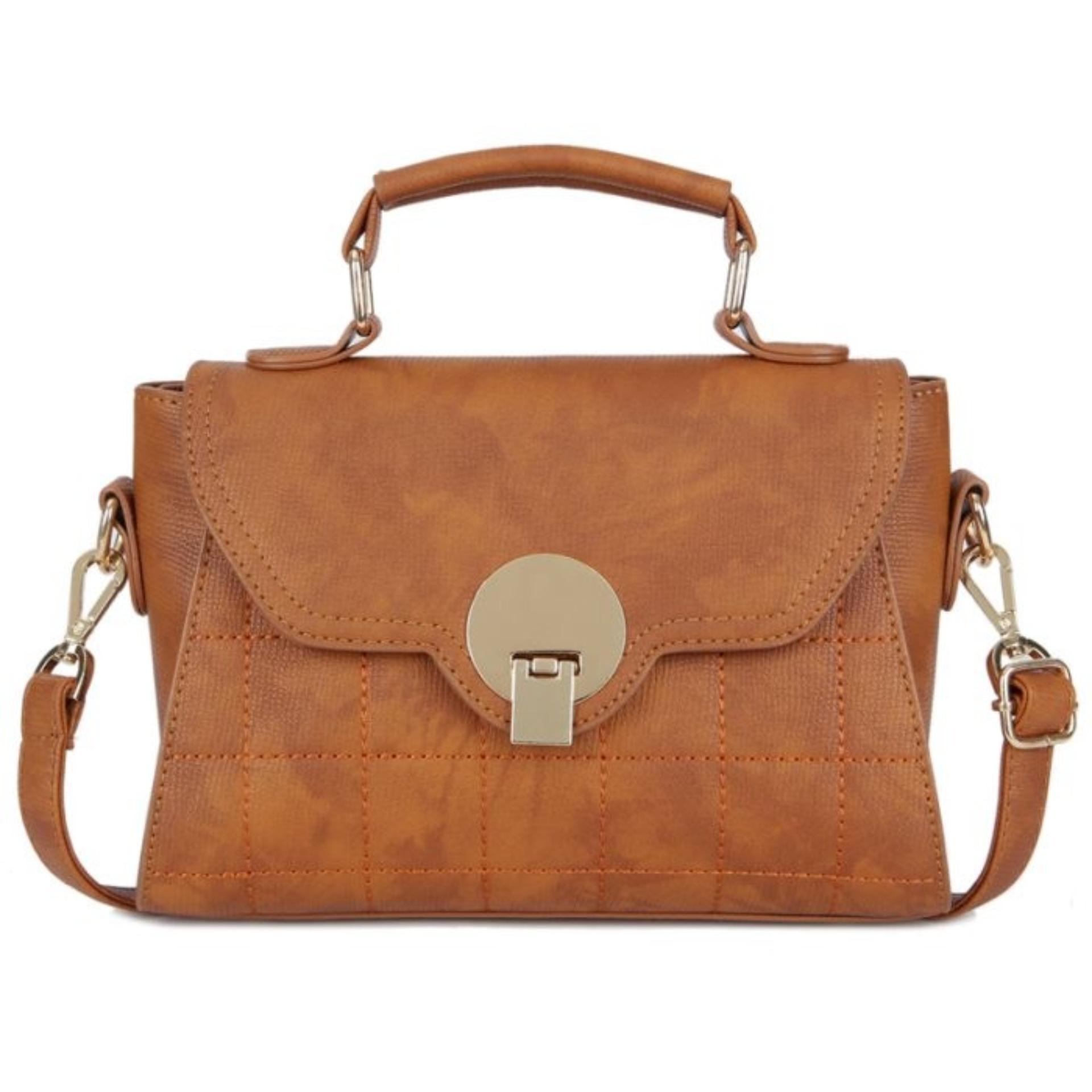 KGS Tas Selempang Wanita Impor Casual Formal Classic Feminine Satchel Bag - Coklat