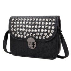 KGS Tas Selempang Wanita Impor Casual Croco Metal Dots Mini Satchel Bag - Hitam