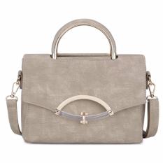 KGS Tas Selempang Wanita Impor Casual Formal Curvy Flap Satchel Bag - Khaki