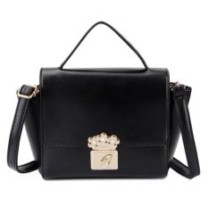 KGS Tas Selempang Wanita Impor Casual Formal Floral Lock Mini Satchel Bag - Hitam