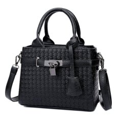 KGS Tas Casual Wanita Woven Locked Mini Handbag - Hitam