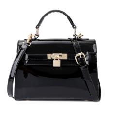 KGS Tas Casual/Formal Wanita Elegant Glossy Locked Mini Handbag Hitam