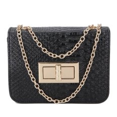 KGS Tas Pesta/Formal Wanita Embossed Snake Leather Shoulder Bag - Hitam
