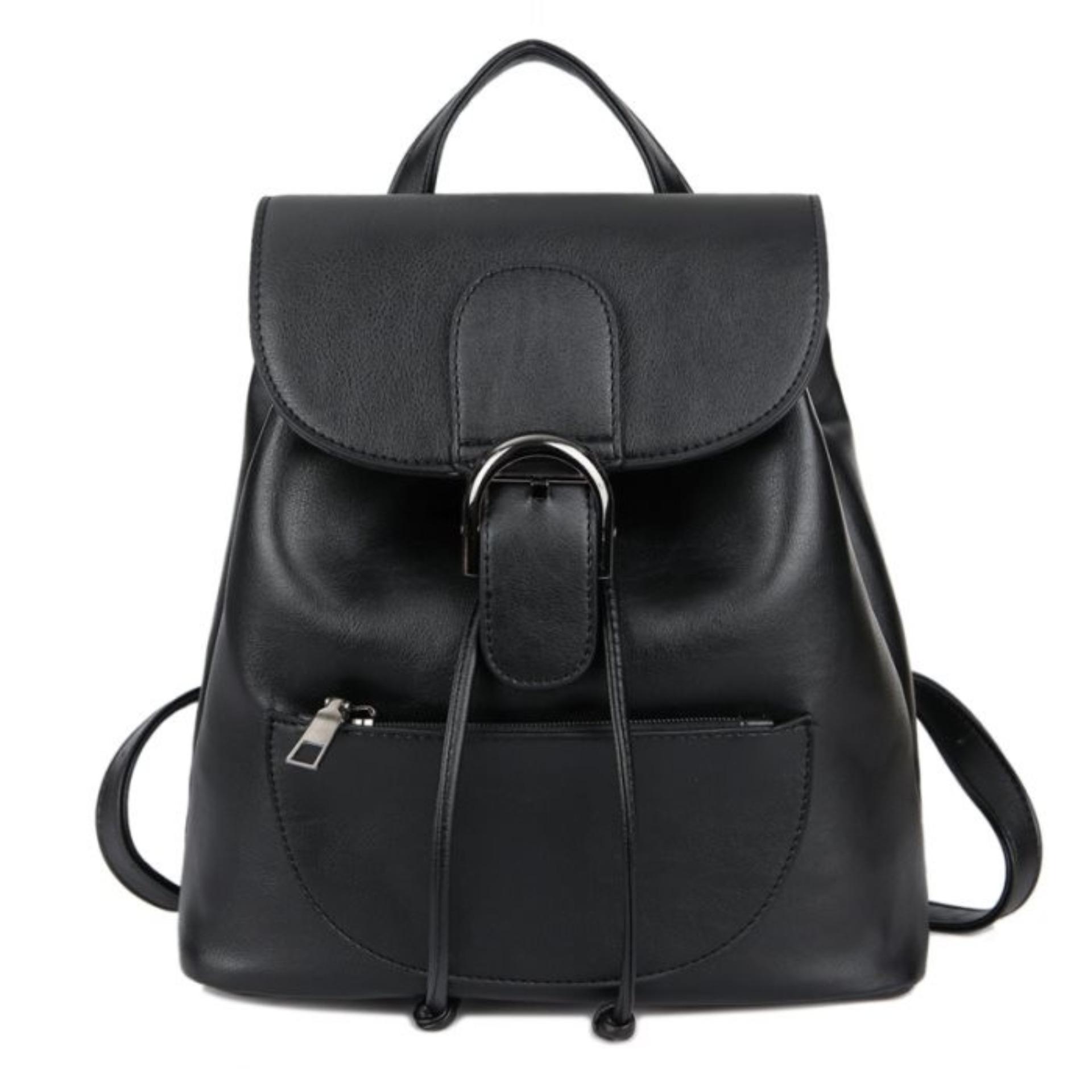 Keunggulan dan Harga Ubay Shop Promo Tas Ransel Wanita Tas Gemblok KGS Tas Ransel Mini Backpack Wanita Casual Buckled Flap Hitam