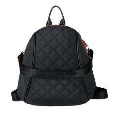 KGS Tas Ransel Wanita Impor Casual Geometric Flagged Nylon - Hitam