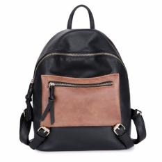 KGS Tas Ransel Wanita Impor Casual Brown Front Pocket Hitam