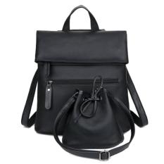 KGS Tas Ransel Wanita Kerja Casual Folded Closure with Bucket Pouch - Hitam
