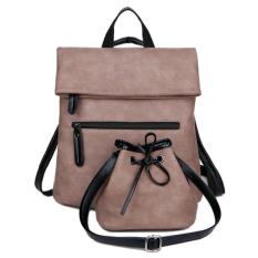 KGS Tas Ransel Backpack Wanita Kerja Casual Folded Closure with Bucket Pouch - Pink