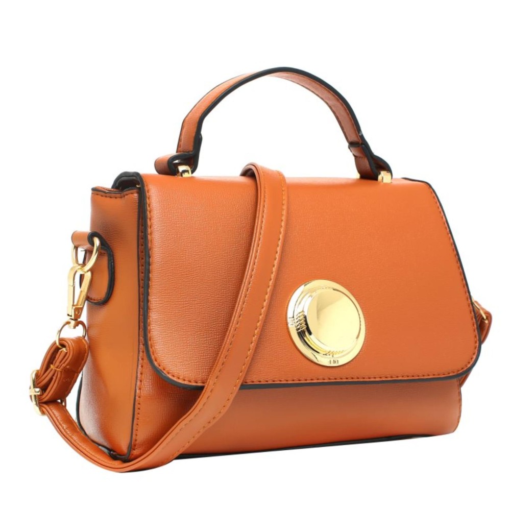 KGS Tas Selempang Wanita Impor Formal Golden Circle Satchel Oranye 