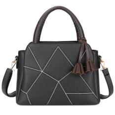 KGS Tas Wanita Selempang Casual Cracked Tassel Handbag - Hitam
