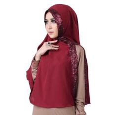 Khimar Dubai Sequin Diamond Maroon busana muslim