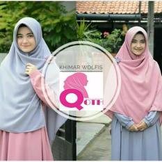 Khimar Segiempat Syar'i XL - Jilbab Wolfis Syari Promo - Kerudung Syari Jumbo - Jilbab Wolfis Syari Premium Size 150*150cm - Jilbab Syari FREE Bros Cantik