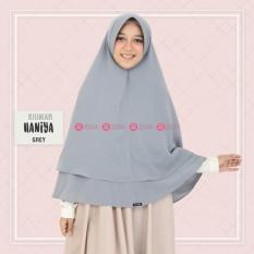 Khimar Zizara Haniya Grey- Hijab Kerudung Khimar Jilbab Syari