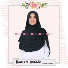 Khimar Zizara Haura 4 Bubble Dark Green - Hijab Kerudung Khimar Jilbab