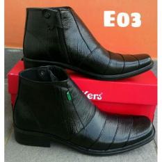 kickers sepatu PDL pantofel tinggi pria kulit sapi asli formal kerja resmi