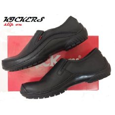 Kickers Sepatu Slip on Boots Pria Kulit Jeruk Black