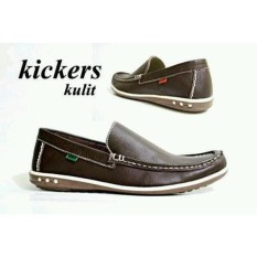 Kickers Slip On Kulit Garut Asli Sepatu Slop Santai Formal Pria