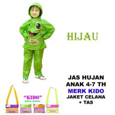 Kido Jas Hujan Anak Motif Gambar Lucu - Hijau