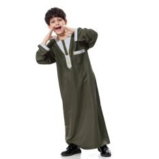 Anak-anak Bordir Muslim Robe untuk 5-15 Tahun Anak Laki-laki Pakaian Sehari-hari Teenage Arab Abaya Islam Fashion Jubah-Intl