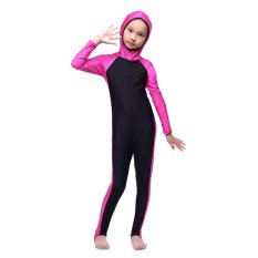 Anak-anak Swimwear Muslim Islam Girls Beachwear Full Coverage Sederhana Mandi Suits-Intl