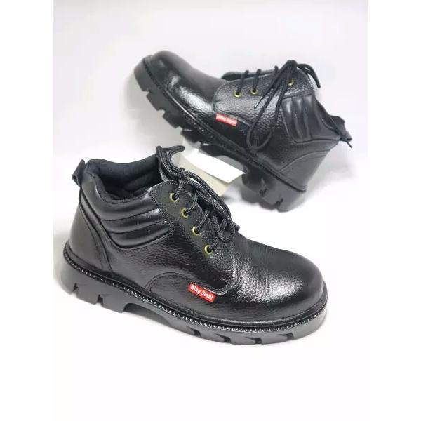 king steel - sepatu pria safety / sepatu boots safety / sepatu boots kulit asli  warna hitam