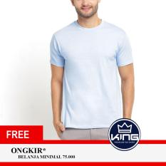 Kingsman Kaos Pria Premium Polos - Plain T-Shirt Distro Light Blue