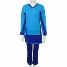 Kira Sports Baju Olahraga Muslim Wanita / Baju Senam Muslim Wanita ONR095-Blu, 4L - Biru Muda