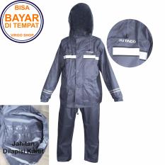 Kitaco Jas Hujan Stelan Jaket Celana 2 Lapis Bahan dan Desain Mirip Seperti Jas Hujan Axio - Dark Blue