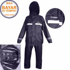 Kitaco Jas Hujan Stelan Jaket Celana 2 Lapis Bahan dan Desain Mirip Seperti Jas Hujan Axio - Hitam