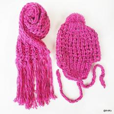 KNITKU Topi Kupluk set SYAL dan BEANIE rajut dewasa PISET-KNITKU