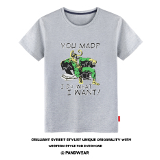 Kocok Sen Aliansi Avenger Rocky Rocky Baju Kaos Loki Saya Melakukan Apa Yang Saya Inginkan Lengan Pendek Pria (Abu- abu)