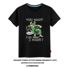 Kocok Sen Aliansi Avenger Rocky Rocky Baju Kaos Loki Saya Melakukan Apa Yang Saya Inginkan Lengan Pendek Pria (Hitam)