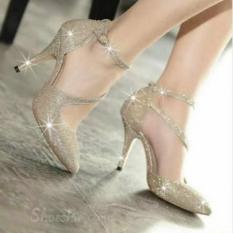 ( Kode Rm ) Heels Ular Cantik Gold 0217 Rm