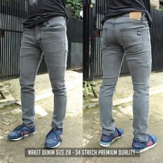 KOF Celana jeans model skiny fit pria keren - ( Abu )